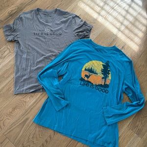 2 Men’s Life is Good shirts
